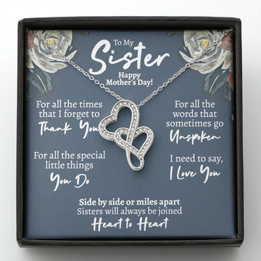 Sister Mothers Day Intertwined Hearts Necklace - Love You This Much